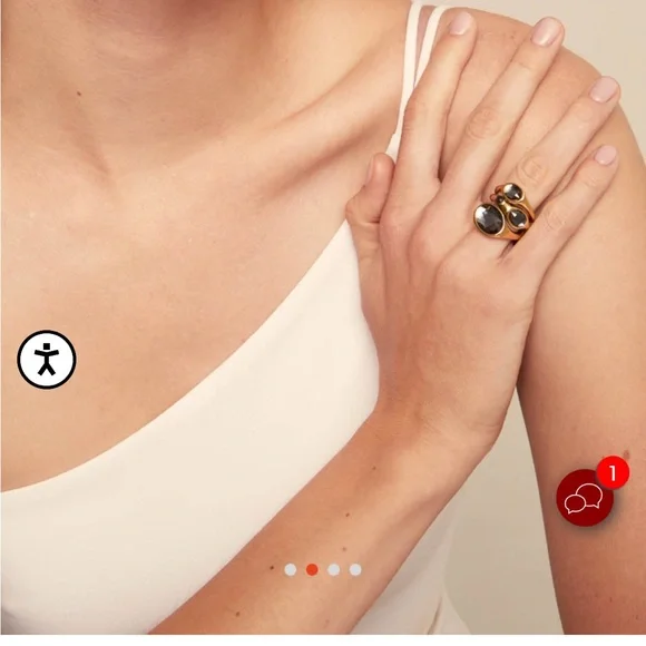 UNO de 50 Gold Ring with Crystals - Picture 2 of 9